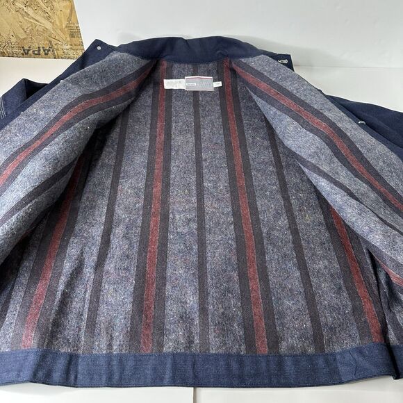 Vtg Sears Work Outerwear Blanket Lined Denim Chore Coat Mens XL Jacket 80s Union - Picture 15 of 16
